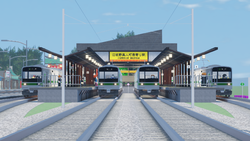 江坂野駅に2000系が4連停車している。